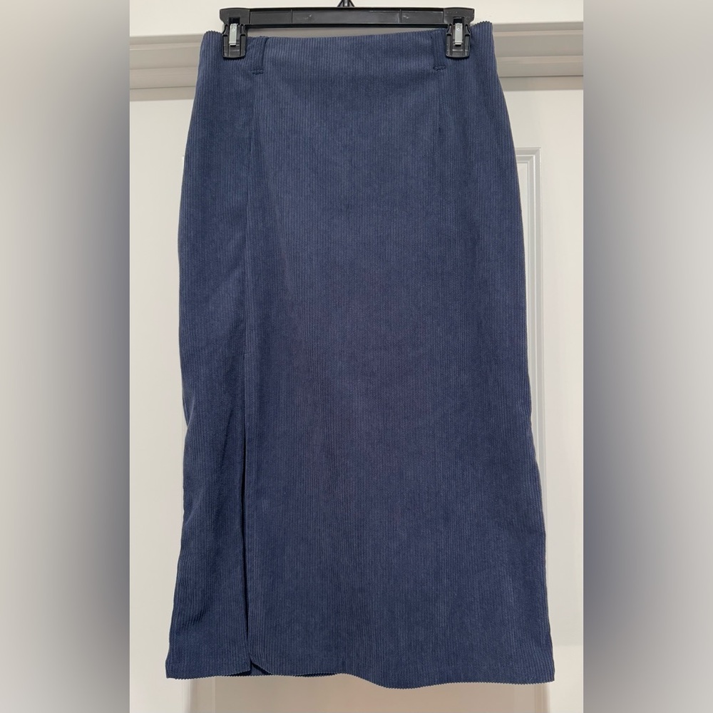 HALARA Deep Blue High Waisted Corduroy Pencil Skirt Size XS